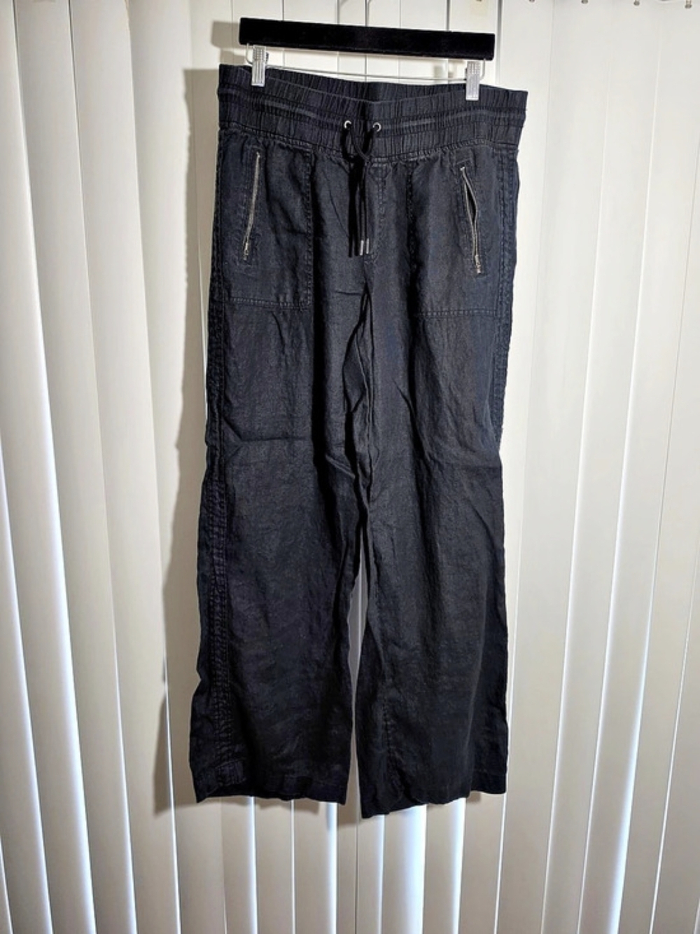 Athleta Retreat Linen High-Rise Wide Leg Pant Wide Leg Pants Navy 12 Tall